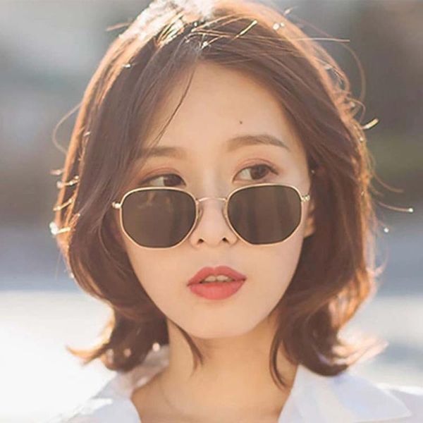 

sunglasses veshion square women men brand designer sun glasses for female male vintage ladies metal frames small uv400, White;black