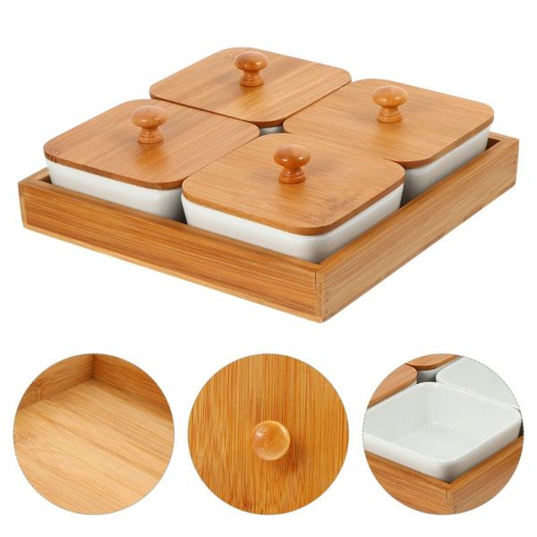 

1 set nuts tray ceramic snack serving dish candy box nuts container