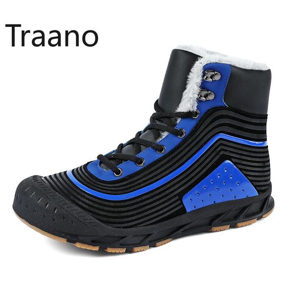 

outdoor 2020 new winter men snow boots waterproof men sneakers plush warmth boots hiking shoes size 37-47, Black