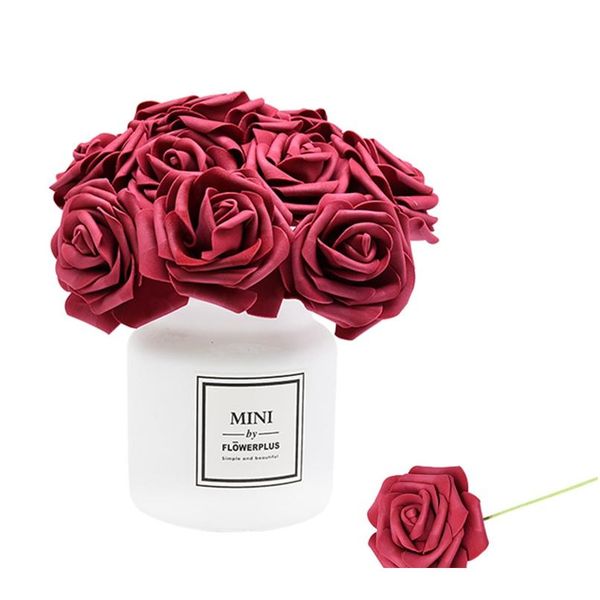 

24pcs/lot artificial rose bouquet decorative foam rose flowers bride bouquets for wedding home party decoration wedding bbyyhj