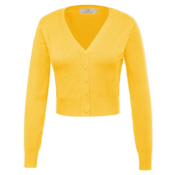 

women long sleeve v-neck cropped cotton jumper knitwear knitted outwear cardigan, Black;brown