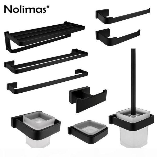 

sus 304 stainless steel rustproof bathroom hardware set paper holder towel bar towel ring hooks accessoriesmatter black bbygqm packing2010