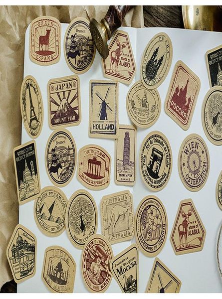 

путешествия в старые времена декоративные наклейки клей крафт бумага наклейки diy украшения diary канцелярские товары наклейки подарочные sq