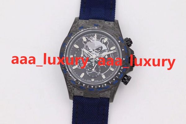 

jh 40x13.6mm panda reloj de lujo carbon fiber case 7750 automatic mechanical movement watches chronograph function waterproof mens watches, Slivery;brown