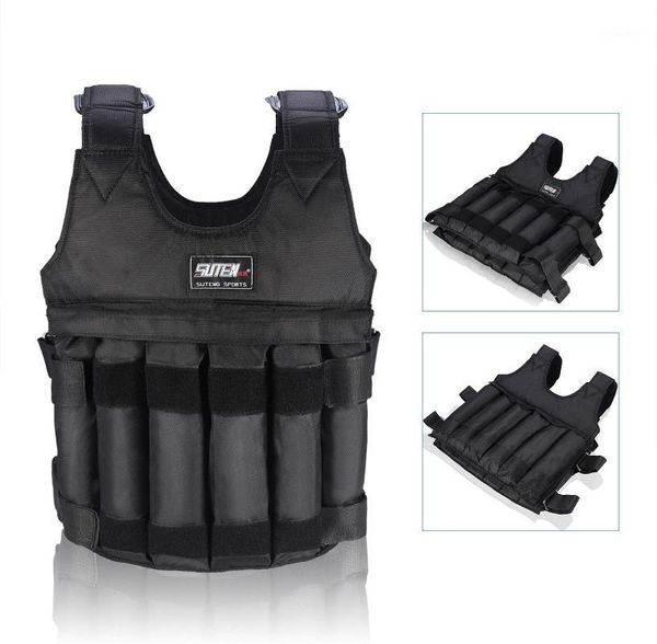 

accessories 20/50 kg loading adjustable weight vest weighted training exercise workout sports boxing fitness outdoor (weights not included)1