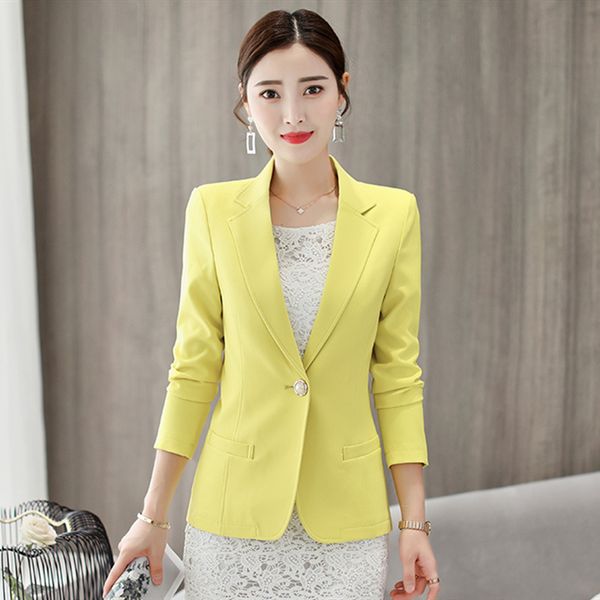 

2021 new women slim blazer formal lady office work suit coat femme jackets elegant 1kw4, White;black