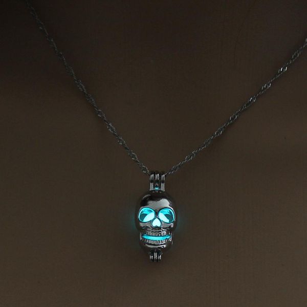 

skull pendant necklace luminous jewelry silver color 3 color glow in the dark necklace for women and men birthday gift wmtivw bdesybag, Bronze;silver