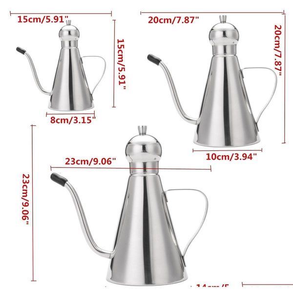 

stainless steel olive oil vinegar dispenser jar seasoning connt pot bottles container kitchen storage tools jllapc loveshop01