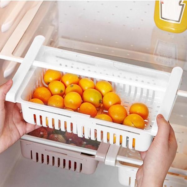 

adjustable kitchen organizer kitchen refrigerator storage rack fridge er shelf holder pull-out drawer organiser spa bbydeo