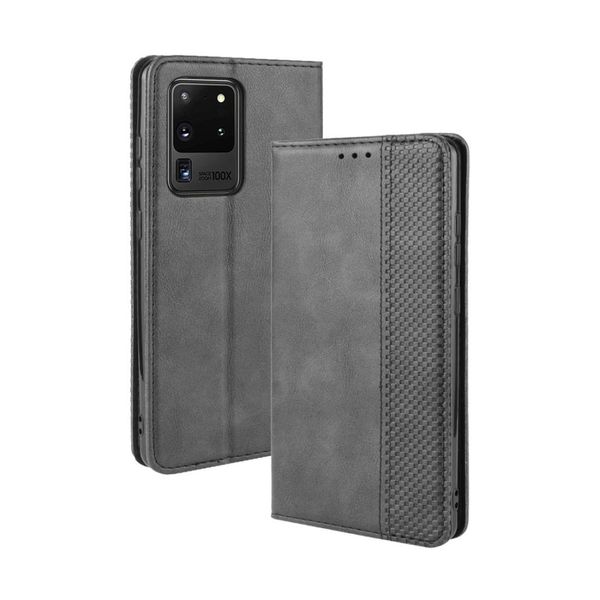 

for galaxy s20 ultras20 ultra 5g magnetic buckle retro crazy horse texture horizontal flip leather case with holder card slots p fr