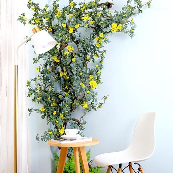 

decorative flowers & wreaths fake silk vine home decoration hanging garland party dried leaf supplies wedding h6l01