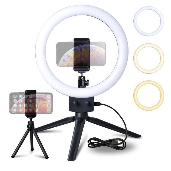 

flash heads 9inch mini selfie led video ring light lamp with usb plug tripod stand for youtube phone live po pography studio1
