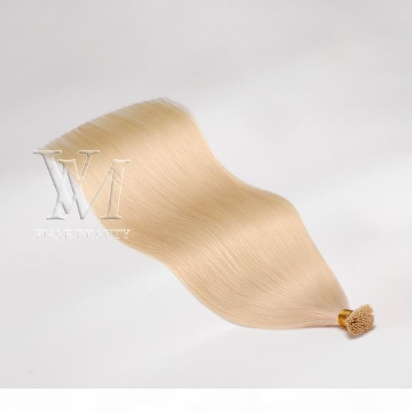 

vmae european virgin pre-bonded hair extensions 1g strand 100g #60 blonde natural straight keratin double drawn i tip human hair extension, Black