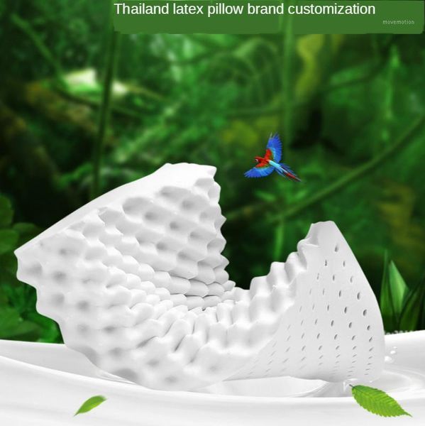 

new fashion latex massage pillow european standard zero pressure back force memory foam pillow cervical bedroom bedding1