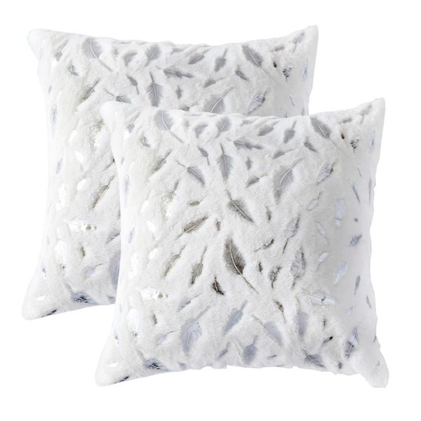 Almofadas Caso Almofadas Casa Decoração Para Sofá Sofá 45x45 Branco Throw Throw Covers Conjunto para cama com ouro prata Y200104