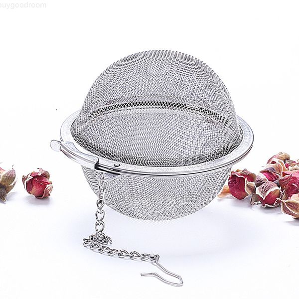 

304 stainless steel tea strainer tea pot infuser mesh ball filter with chain tea maker tools drinkware