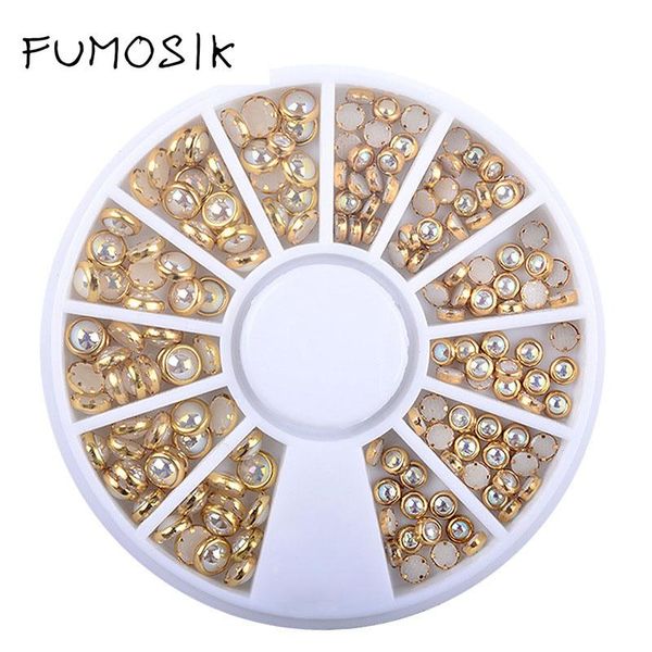

nail art decorations 12 pack decoration in wheel turntable pearl ab color 4mm 2mm jewelry rhinestone, Silver;gold