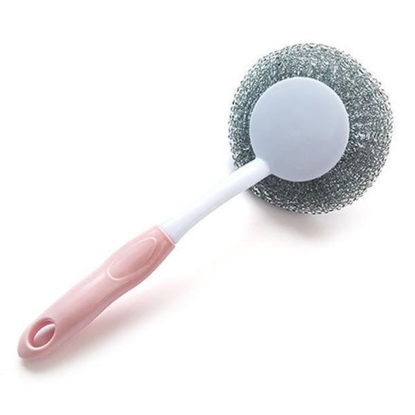 

kitchen hangable cleaning brush creative long handle steel ball brush to oil wash pot brush dish h bbysud