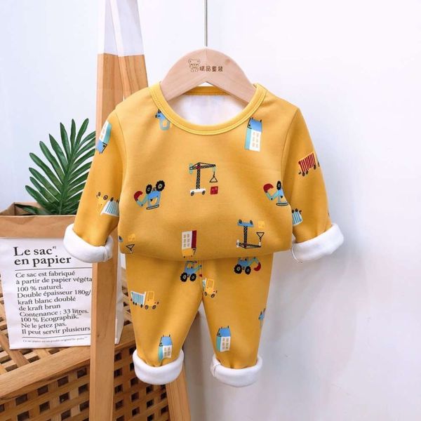 

plush thickened warm and underwear with winter children's household cloth pajamas suit79w1, Blue;red