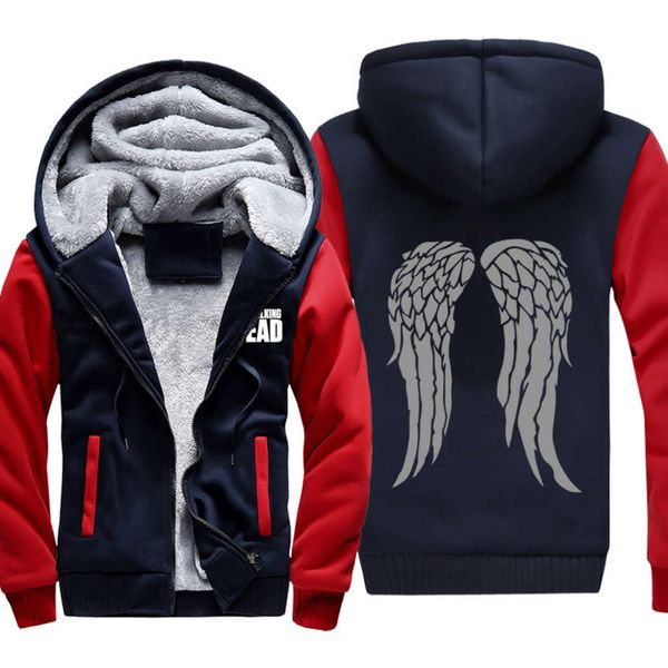 

carrefour american tv series walking dead crossbow grey wing thickened hooded sweater autumn and winter men's coat, Black
