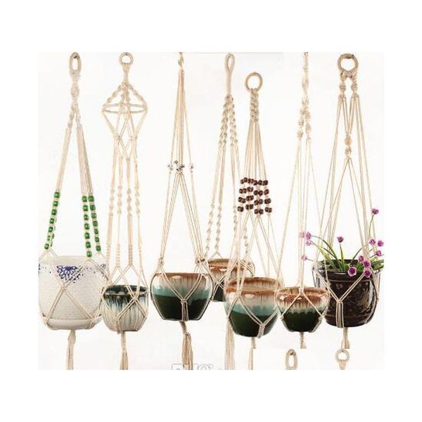 

pot hanger 100% handmade macrame plant hanger flower pot hanger for wall decoration countyard garden decorations mh2sk