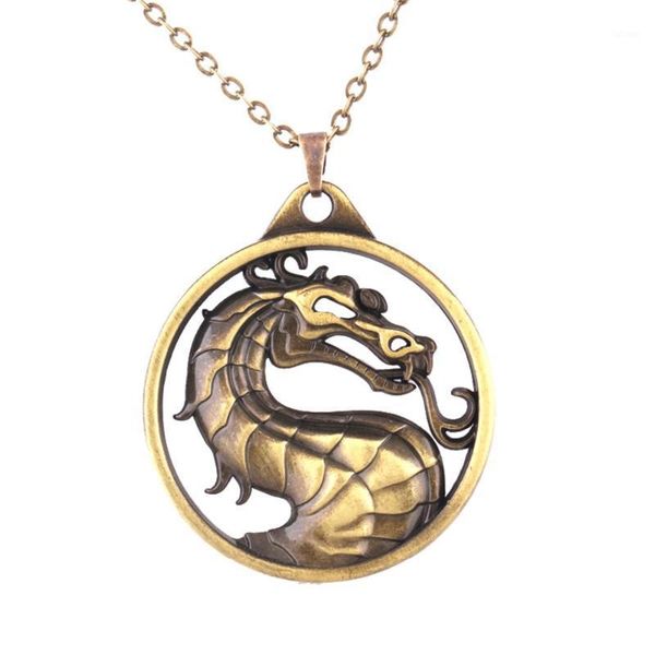 

vintage charms dragon amulet necklace grey pendant necklace1, Silver