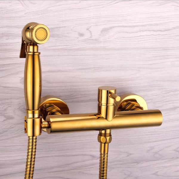 

bidet faucets dofaso golden rose shattaf bathroom sprayer toilet shower tap handheld fixture guns faucet