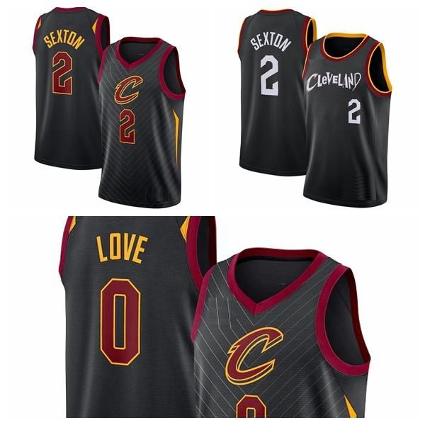 

2020/21 men collin 2 sexton kevin 0 love jersey basketball jersey black cleveland cavaliers new jerseys, Black;red