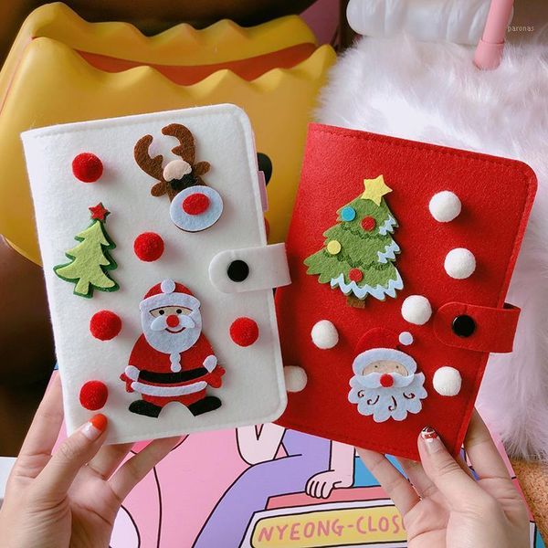 

notepads notebook cute cartoon christmas elk book hand loose-leaf diary child gift vdx991, Purple;pink