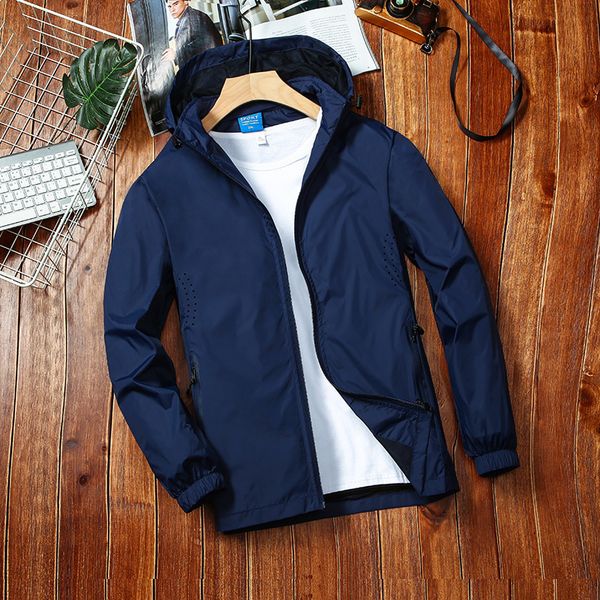 

thin men's casual hooded zipper coat four seasons boys' jacket, Black;brown