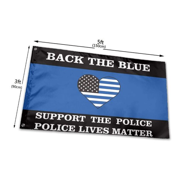 De volta a polícia de bandeira azul vidas importantes bandeiras banners ao ar livre 3 'x 5'ft 100d poliéster com dois ilhós de latão