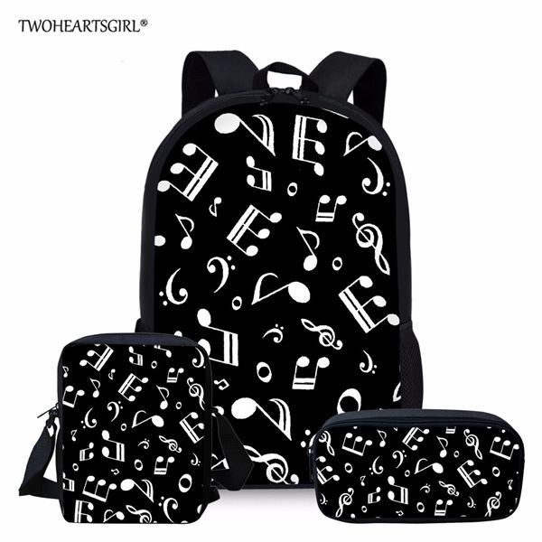 

twoheartsgirl школьные сумки для девочек-подростков музыка примечание путешествия рюкзак женщины девушки сумка drop доставка mochila feminin
