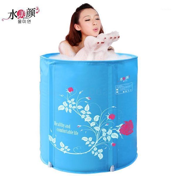 

bathing tubs & seats folding bath barrel non-inflatable thickened plastic1