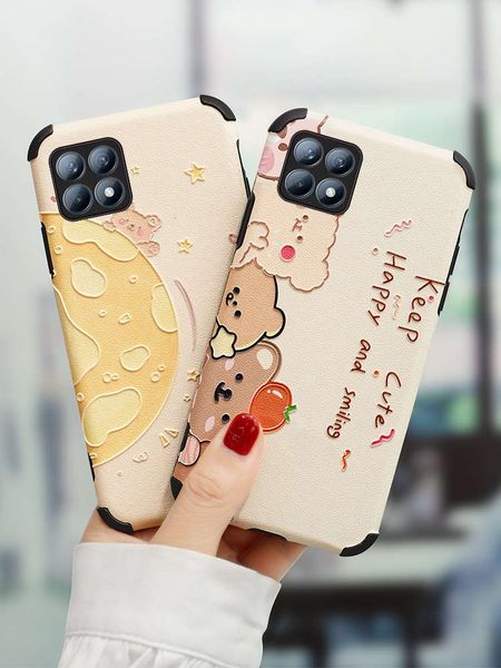 

3little bear planet opporeno5 mobile phone silicone reno5pro women's opporeno4se protective case oppo edge 5 anti falling pro + frosted