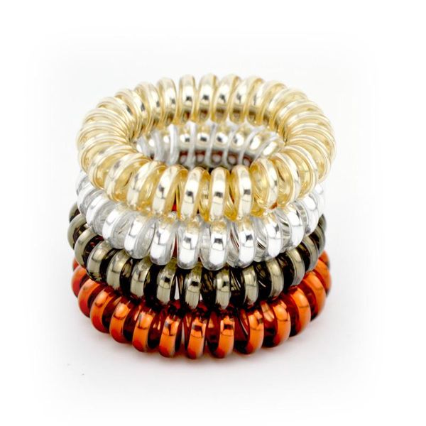 

оптовая 4 цвета 4.5cm rope gum телефонный провод диапазона волос аксессуары женщины rubber девушки волос sqcavv jeneffer, Silver