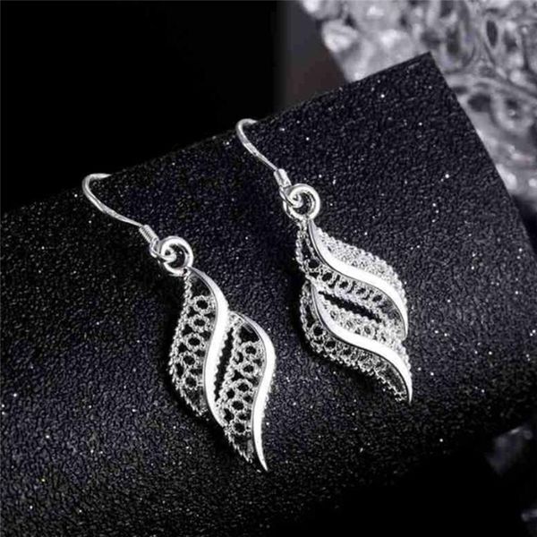 

dangle & chandelier fashion earrings for women hollow metal wave pendant temperament ladies ear jewelry gifts wedding decorations, Silver