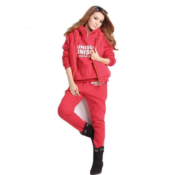 

2020 autumn winter warm suits three-piece tracksuit jogging suits for women running set sweat pants jogging set extra big size, Gray
