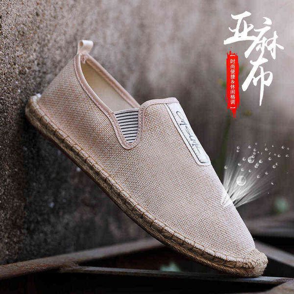 

summer canvas shoes, korean casual linen men's straw fisherman's one foot on lazy old beijing shoes, Black;brown