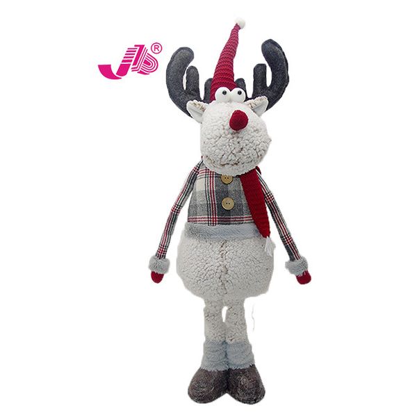 

telescoping shirt reindeer plaid large fur trim plush christmas decoration