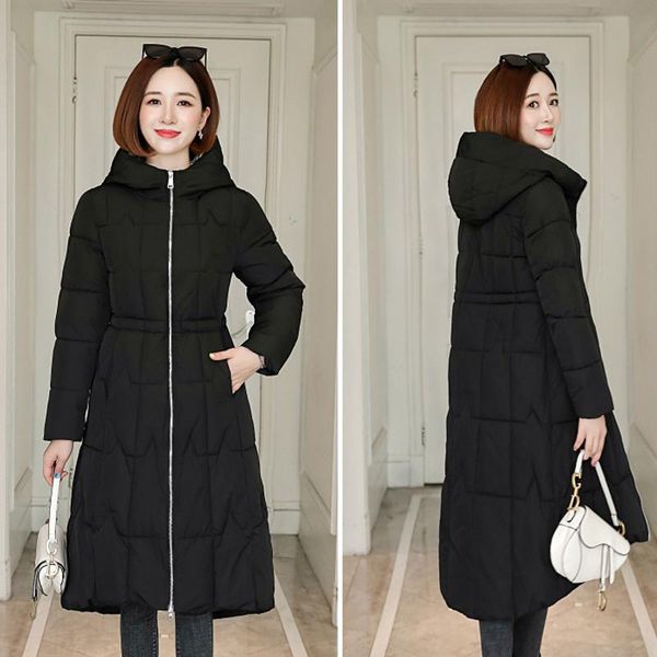 

women's down & parkas 2021 cotton-padded clothes winter coat mid-length, Black