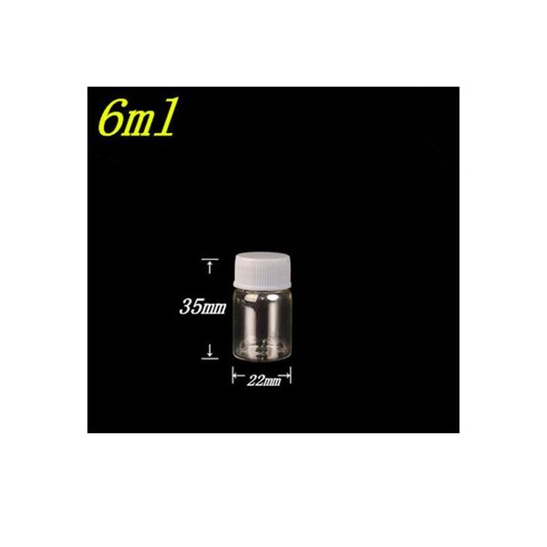 

22x35x14mm 6ml glass bottles with cap transparent clear mini empty plastic bottles jars cosmetic container bbyhbe