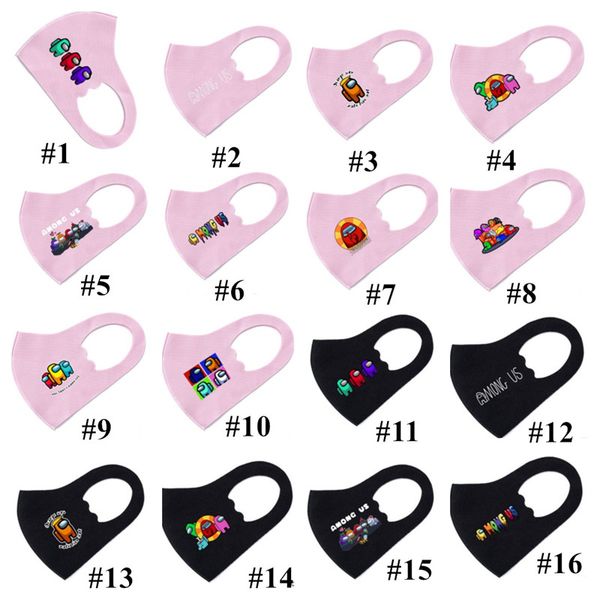 

40 color among us game face mask cute cartoon designer face masks washable mouth cover protective adults masks ice silk dustproof e121710, Blue