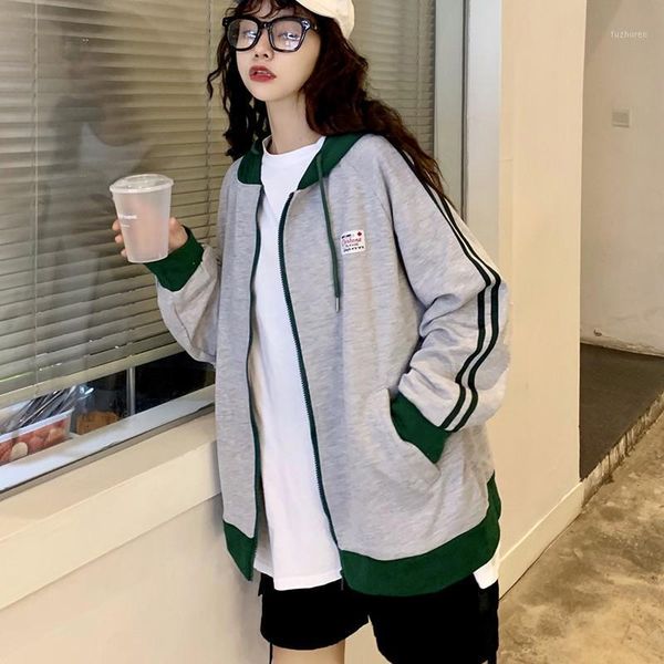 

women hoodies sweatshirts casual autumn winter warm plus velvet loose solid color zipper long sleeve hooded coat1, Black;brown