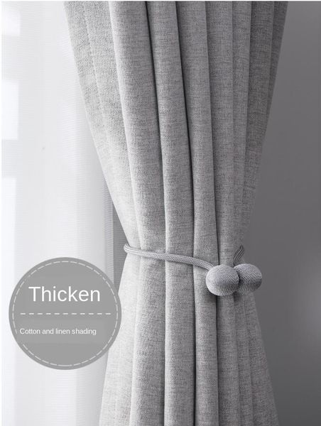 

curtain & drapes velvet linen gray nordic simple style shade bedroom warm living room modern light luxury korean fresh
