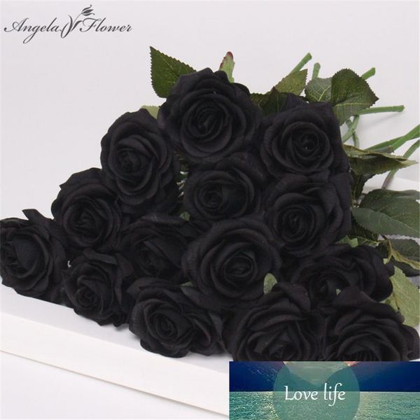 PU toque real artificial rosa negra tulipa linda flor látex estames flor falsificada de casamento decoração de festa em casa memorial 15PCS / LOT