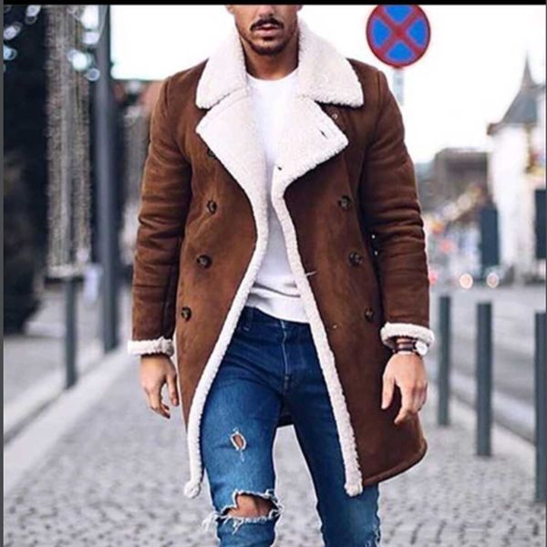 

new men's wool jacke blends suit design warm coat men casual trench coat design slim fit office suit jackets overcoat, Black