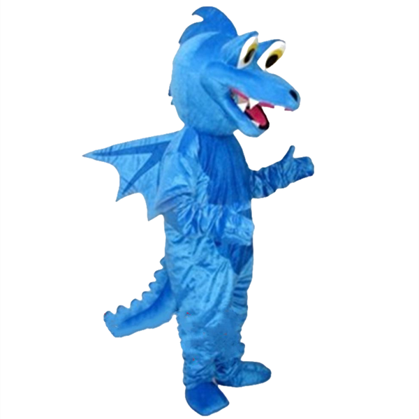 Mascote traje azul voo dragão desenhos animados mascote traje fantasia anime animal vestido de pé dia das halloween xmas parada ternos outdoor roupas outf