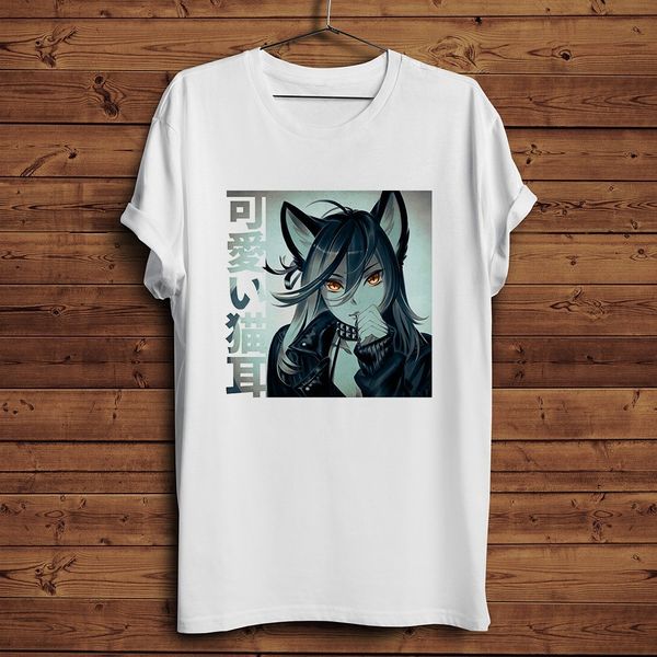 

japan anime kawaii cat girl waifu funny t shirt men summer new white casual homme cool street wear tshirt sport hooded sweatshirt hoodie