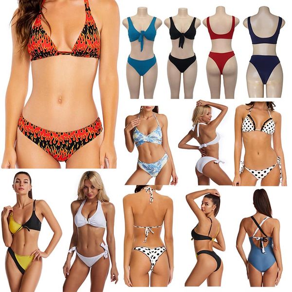 

four womens bikinis set swimwear sports bra vest +pants leggings halter swimsuits swimming suit for women thong bikini fashion