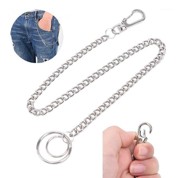 

hooks & rails 38cm long metal wallet belt chain rock punk trousers hipster pant jean keychain black ring clip keyring men's hip hop jew